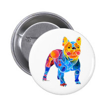 Bouledogue français badges avec agrafe