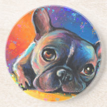 Bouledogue français mignon 4 dessous de verres