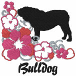 Bouledogue rose de l'anglais de ketmie sweatshirts à capuche brodé