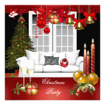 Boules blanches rouges de fête de vacances de Noël Faire-parts