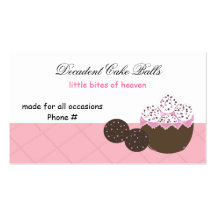 Boules décadentes de gâteau de vanille et de choco cartes de visite professionnelles