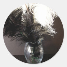 Bouquet de plume autocollants ronds