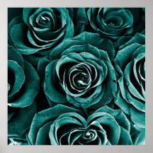 Bouquet rose en turquoise posters