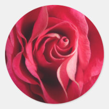 Bourgeon rose autocollant rond