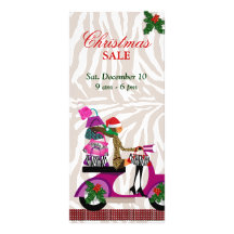 Bourse de Noël de femme de scooter de carte de sup Modèle De Carte Double