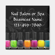Bouteilles colorées de vernis à ongles, salon d'on magnets pour réfrigérateur
