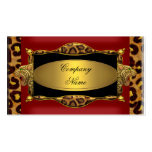 Boutique élégante 7 de léopard d'or rouge de noir cartes de visite professionnelles