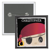 Bouton amical de garçon de pirate pin's avec agrafe