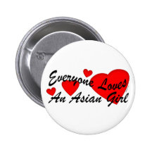 Bouton asiatique de fille d'amours badges