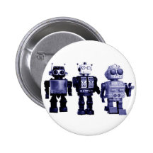 bouton bleu de robots badges avec agrafe