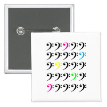 Bouton coloré de clef basse pin's