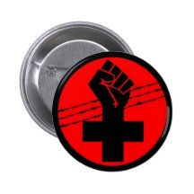 Bouton croisé noir d'anarchiste pin's avec agrafe
