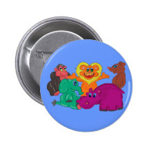 Bouton d'animal de bande dessinée de jungle d'enfa badges