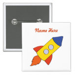Bouton d'anniversaire de bateau de Rocket Badge