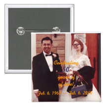 BOUTON d'ANNIVERSAIRE de MAMAN et de PAPA cinquant Pin's