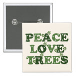 Bouton d'arbres d'amour de paix pin's avec agrafe