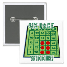 Bouton de bingo-test six gagnants de bingo-test de badge avec épingle