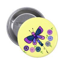 Bouton de bonheur de libellule badges avec agrafe
