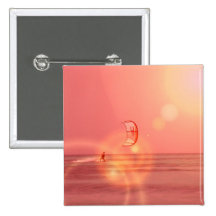 Bouton de coucher du soleil de Kiteboarding Badge