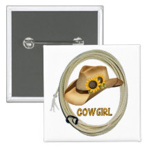 Bouton de cow-girl de tournesol pin's