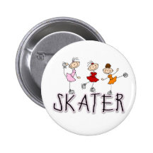 Bouton de fille de patineur badges avec agrafe