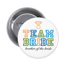 Bouton de frère de jeune mariée d'équipe pin's