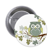 Bouton de hibou d'arbre de polka pin's avec agrafe