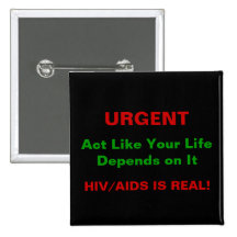 Bouton de HIV/SIDA AWAREESS Badge Avec Épingle