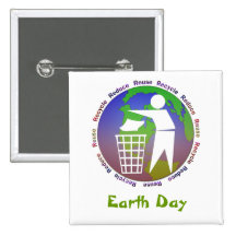 Bouton de jour de la terre badge avec épingle