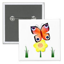 Bouton de papillon de paon badges publicitaires