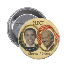 Bouton de Rétro-style d'Obama/Biden Badges