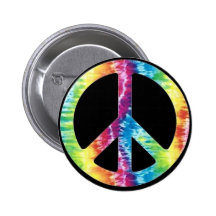 Bouton de signe de paix de colorant de cravate badges