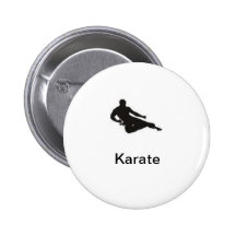 Bouton de silhouette de karaté badges