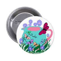 bouton de théière de papillon de papillon badges