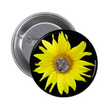Bouton de tournesol et de léopard badge avec épingle
