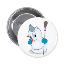 Bouton d'hiver de bonhomme de neige badge avec épingle