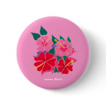 Bouton d'insigne d'art : Rose de ketmie badges publicitaires