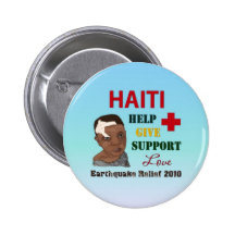 Bouton du soulagement 2010 de tremblement de terre badge