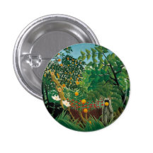 Bouton exotique de paysage de Henri Rousseau Badge
