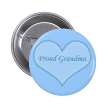 Bouton fier de grand-maman, bleu pin's avec agrafe