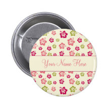 Bouton personnalisé de motif de fleur de ketmie badge avec épingle