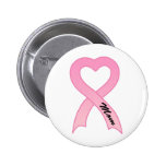 Bouton rose de ruban de maman pin's avec agrafe