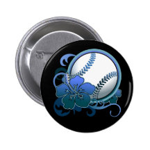 Bouton tropical de bleu de fleur du base-ball/base pin's avec agrafe