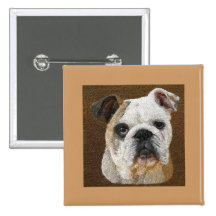 Boutons anglais de bouledogue badges