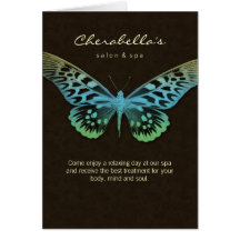 Br de bleu de papillon de carte de voeux de brochu