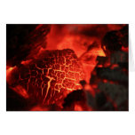 Braise brûlante de roche sur le feu carte de vœux