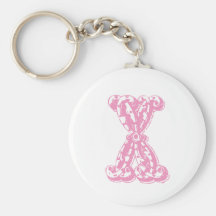 Brief met monogram Roze Aanvankelijk X Sleutel Hangers