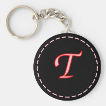 Brief met monogram T Keychain Sleutel Hanger