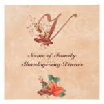 Brief V van het Monogram van de Thanksgiving de Ka
