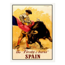 Briefkaart met het Spaanse Poster van het Stierege Wens Kaarten